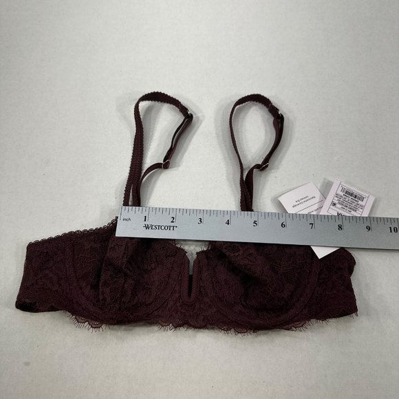 Auden Women's Size 32AA Bra Unlined Balconette Coverage Burgundy New With Tags - Picture 9 of 13